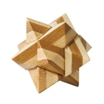 Star bamboo wooden IQ logic game, metal box