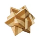 Star bamboo wooden IQ logic game, metal box