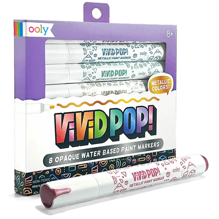 Carioci cu vopsea Vivid Pop! - set de 8, metalic