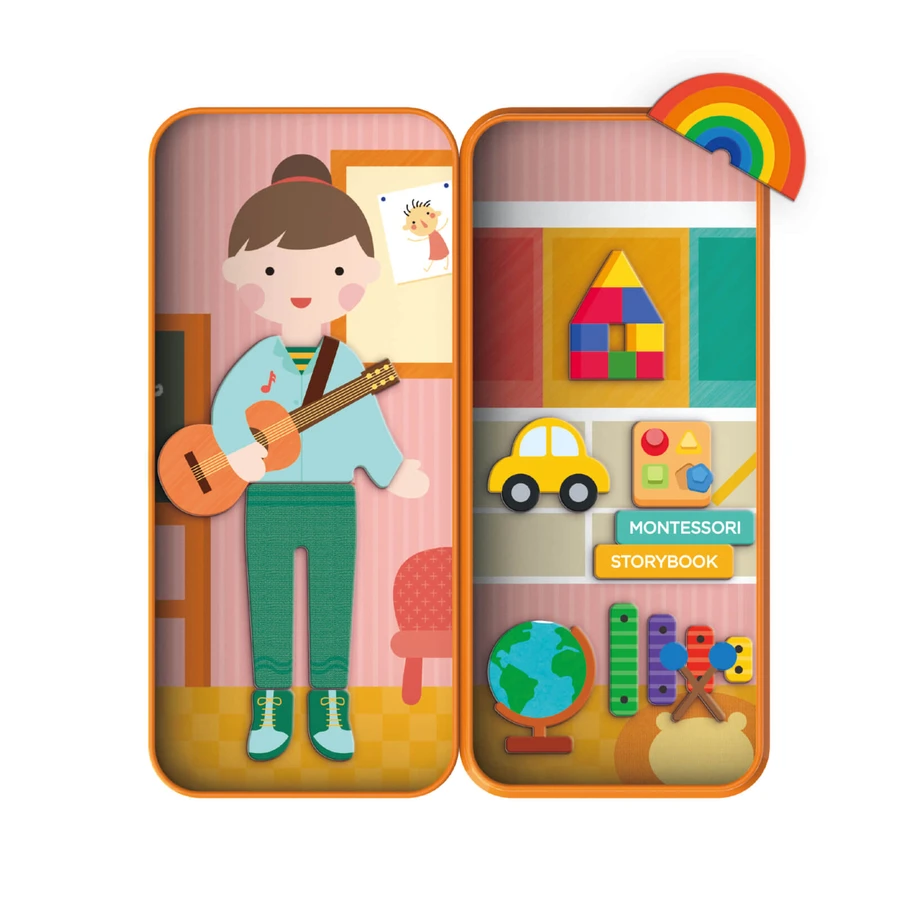 Magnetic puzzle in metal box, matching and association game - Educators