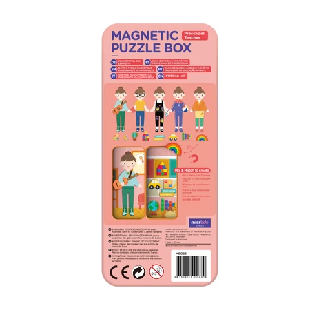 Magnetic puzzle in metal box, matching and association game - Educators