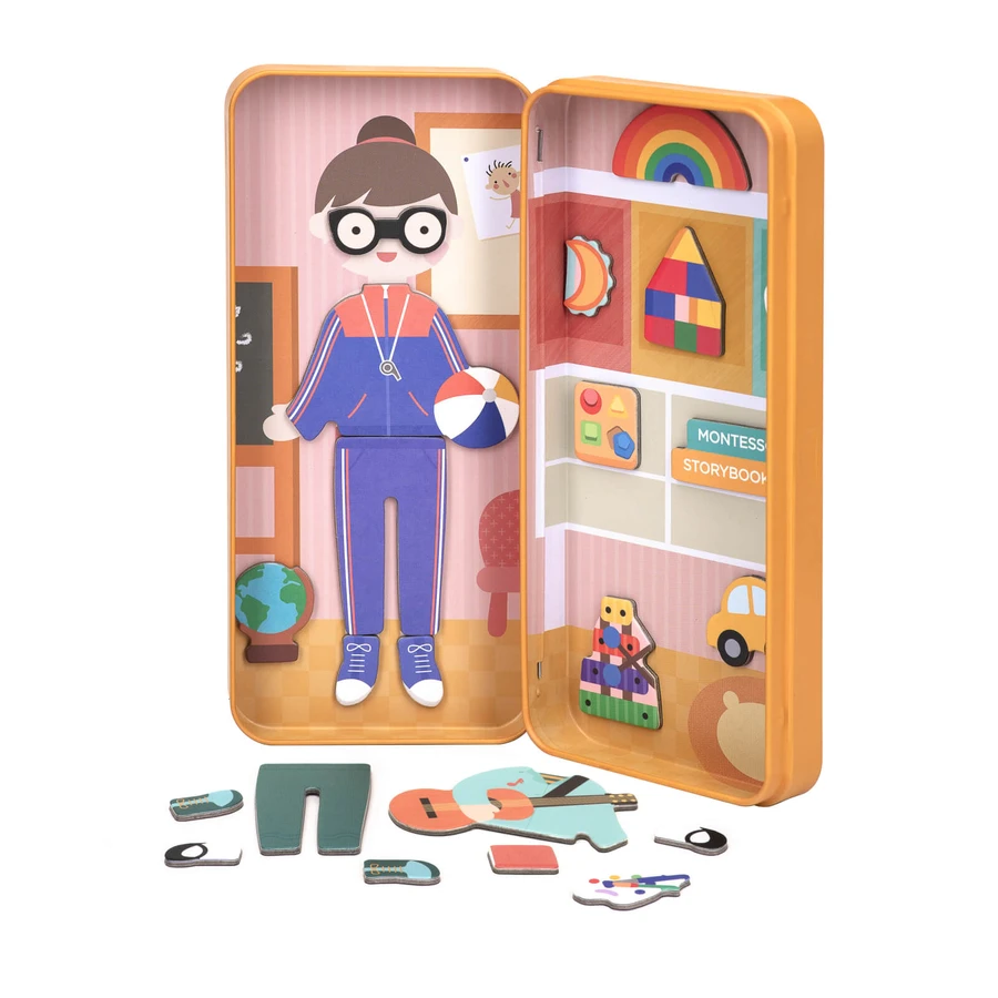 Magnetic puzzle in metal box, matching and association game - Educators