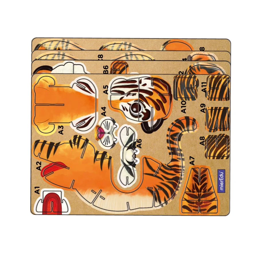 3D geluidspuzzel - Tijger, bouw 'n' geluid