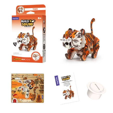 3D geluidspuzzel - Tijger, bouw 'n' geluid
