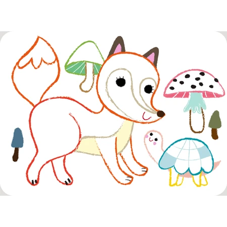 Set portabil de pictura cu gel Haku Yoka - Animale