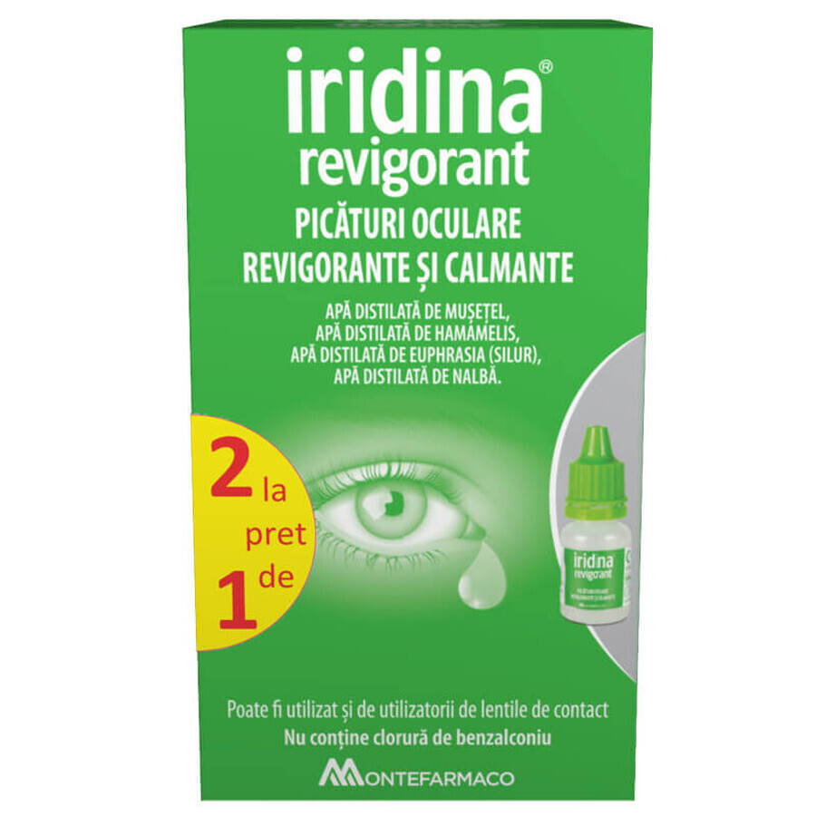 Iridina revigorant x 10 ml pic.oft pt ochi rosii si iritatii - 1+1cadou