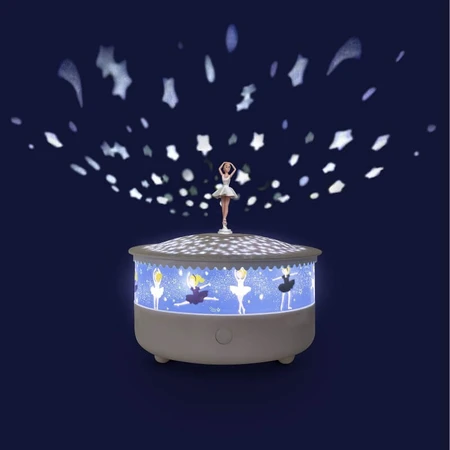 Proyector de estrellas musicales recargable - Balerina - Trousselier