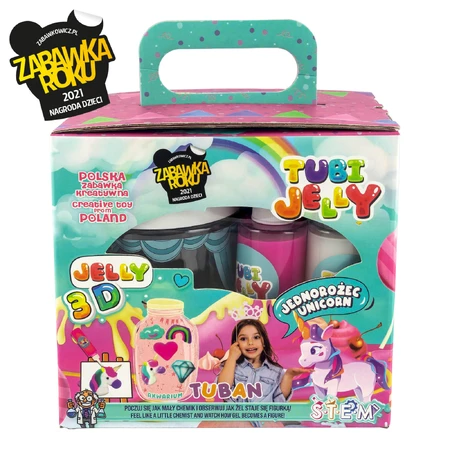 SET JELLY TUBES (Modelliergel) mit 6 Farben und kleinem Aquarium - UNICORN