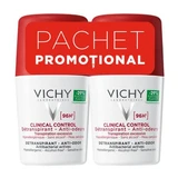 Clinical Control Antitranspirant Roll-on Deodorant 96H, 50 ml + 50 ml, Vichy