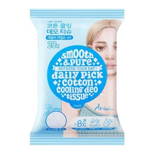 Smooth & Pure Cotton Verkoelende Deodorantdoekjes, 20 stuks, Ariul