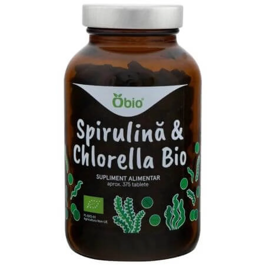 Spirulina & Chlorella Bio, 375 Tabletten, Obio