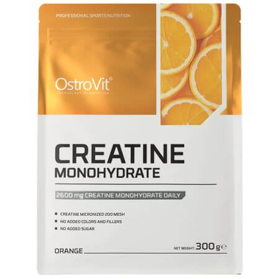 Monohydrat kreatyny o smaku pomarańczowym, 300 g, OstroVit: ceny i cechy