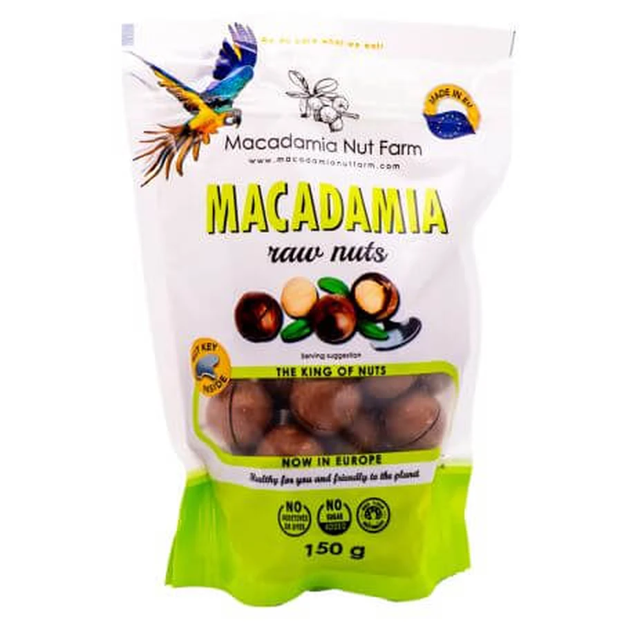 Surowe orzechy makadamia w łupinach, 150 g, Macadamia Nut Farm: ceny i cechy