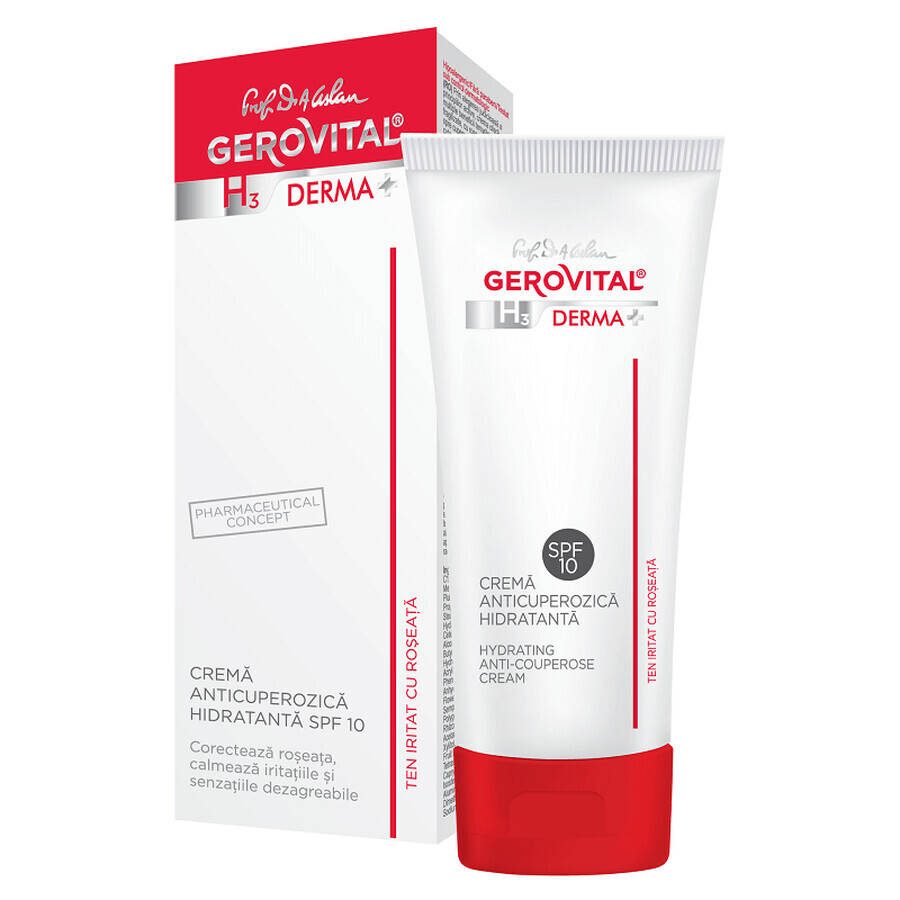 Gerovital Derma+ Feuchtigkeitsspendende Anti-Sonnenbrand-Creme SPF10, 50ml, Farmec