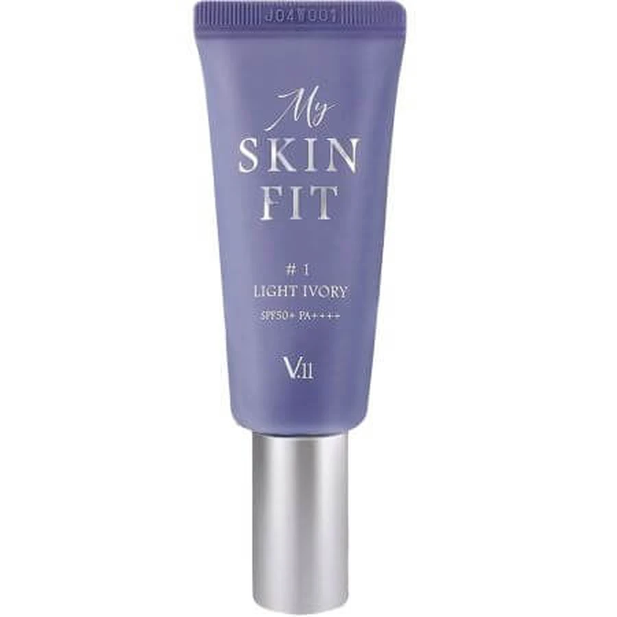 Crema de color para el rostro SPF 50+ PA++++ 1 Light Ivory My Skin Fit, 20 ml, Village 11 Factory