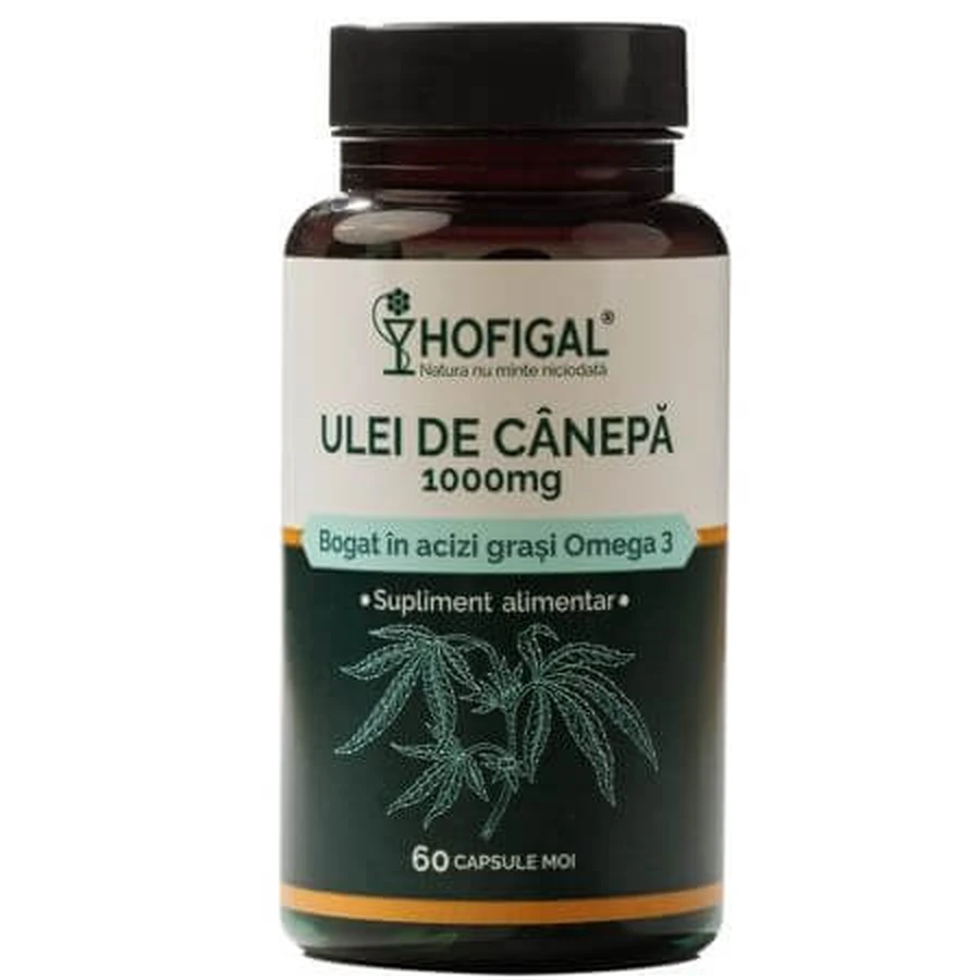 Hemp oil, 1000 mg, 60 soft capsules, Hofigal