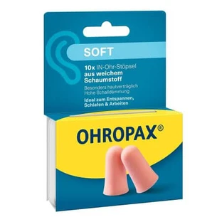 Bouchons d'oreille souples anti-bruit, 10 pièces, Ohropax