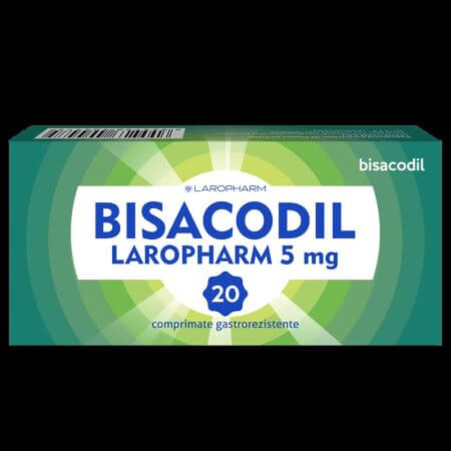 Bisacodyl Laropharm, 5 mg, 20 magensaftresistente Tabletten, Laropharm