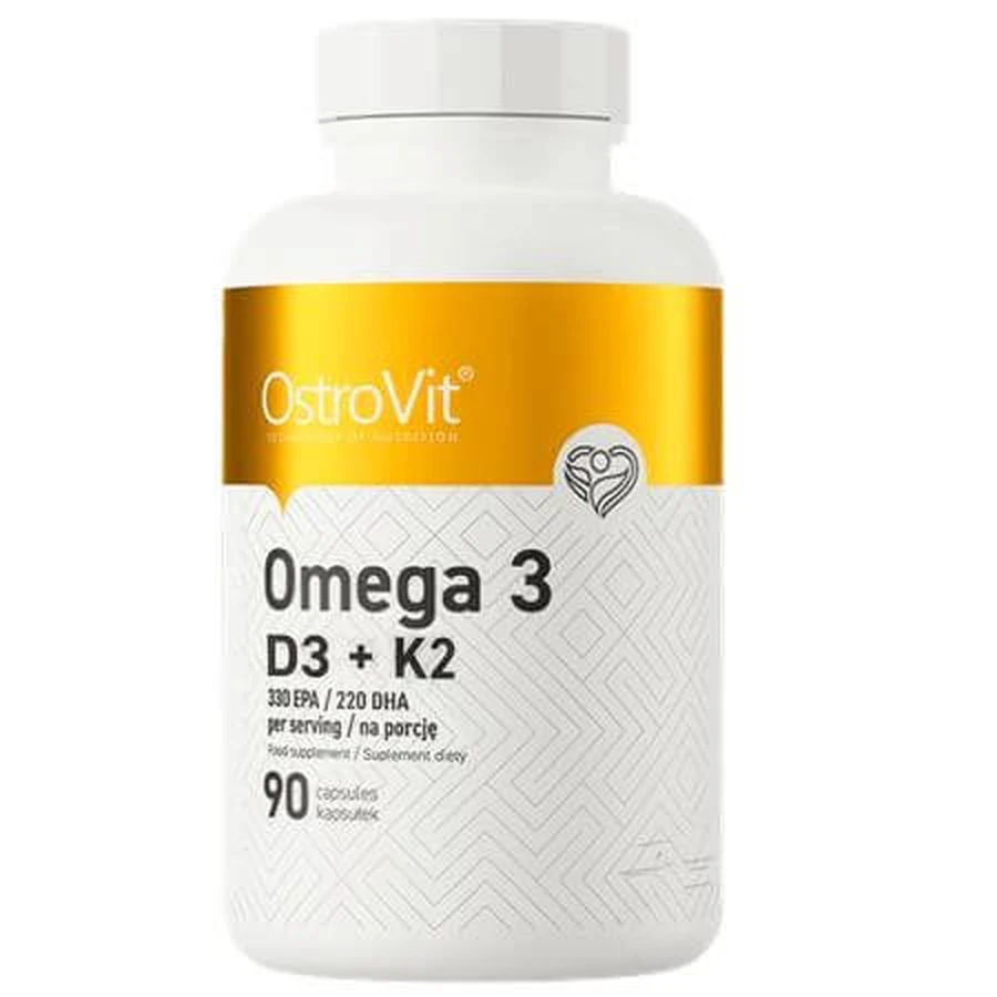 Oméga 3 + D3 + K2, 90 gélules, OstroVit