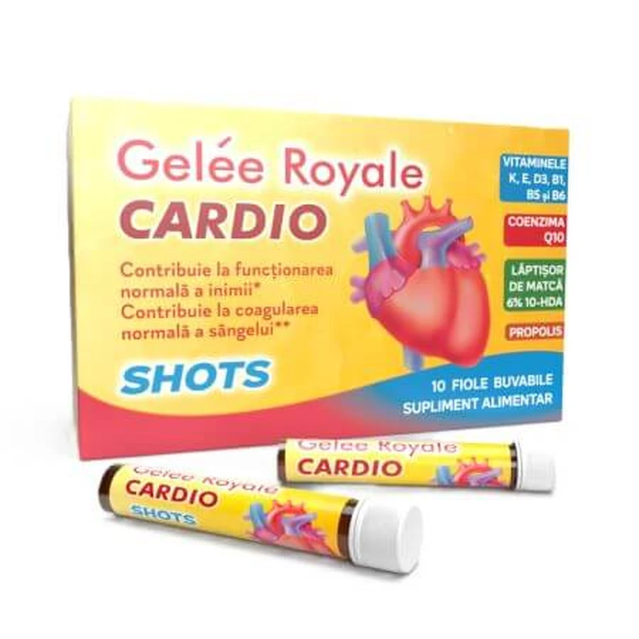 Gelee Royale Cardio Shots, 10 fiole buvabile, Justin Pharma