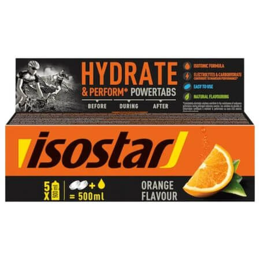 Tablete efervescente izotonice cu aroma de portocale H&P, 120 g, Isostar