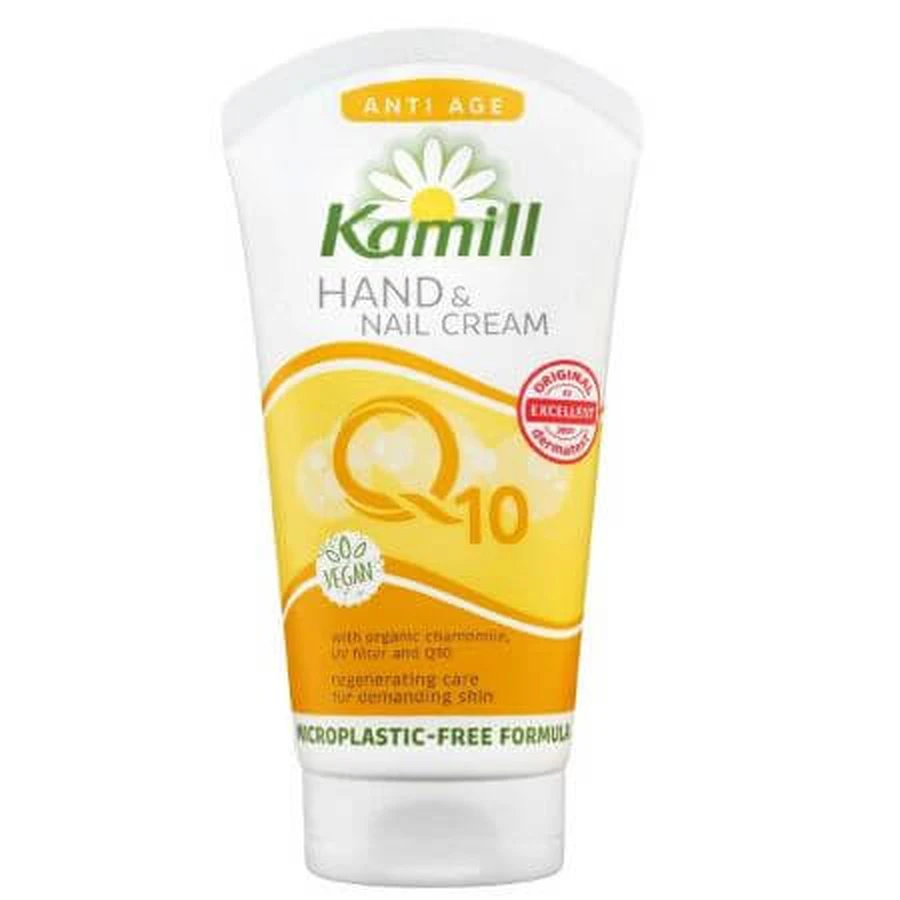 Crema anti-imbatranire pentru maini cu musetel, vitamina E si Q10, 75 ml, Kamill