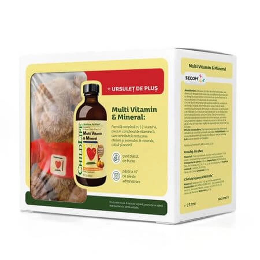 Multivitamin and Mineral Pack for Children Childlife Essentials, 237 ml + Plush Plus, Secom