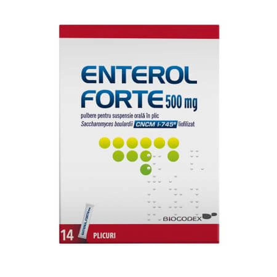 Enterol Forte, 500 mg, Pulver zur oralen Suspension, 14 Beutel, Biocodex