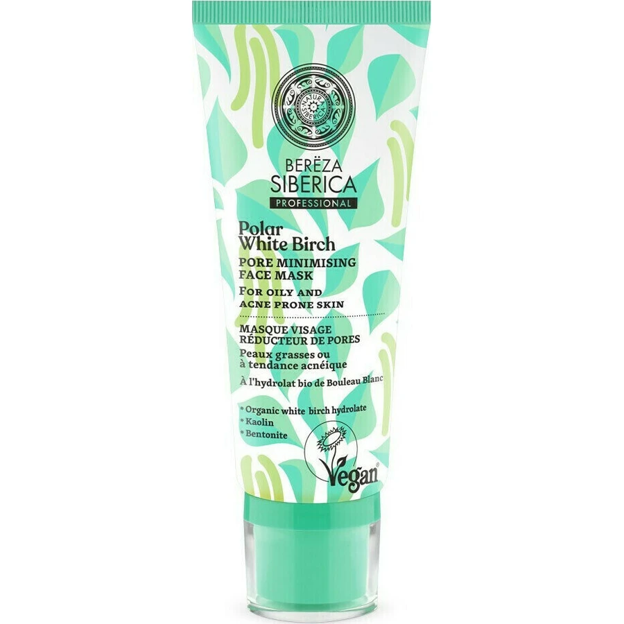 NATURA SIBERICA Bereza Polar White Birch Pore Minimising Face Mask Masque Minimisant les Pores Pour Peaux Grasses et Acnéiques 100ml
