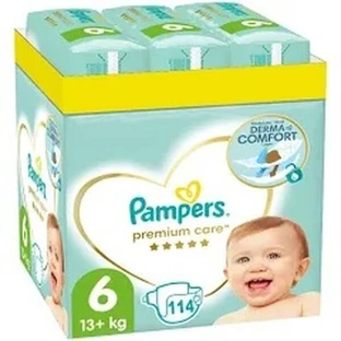 PAMPERS Baby Pañales Premium Care No.6 13+Kgr 114 Piezas
