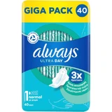 ALWAYS Ultra Normal Plus Damenbinden mit Flügeln Normalgröße für sofortige Absorption und Geruchsbeseitigung 40 Stück
