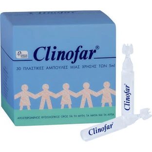 CLINOFAR Ampollas de Suero Normal Estéril para Descongestión Nasal, 30x5ml