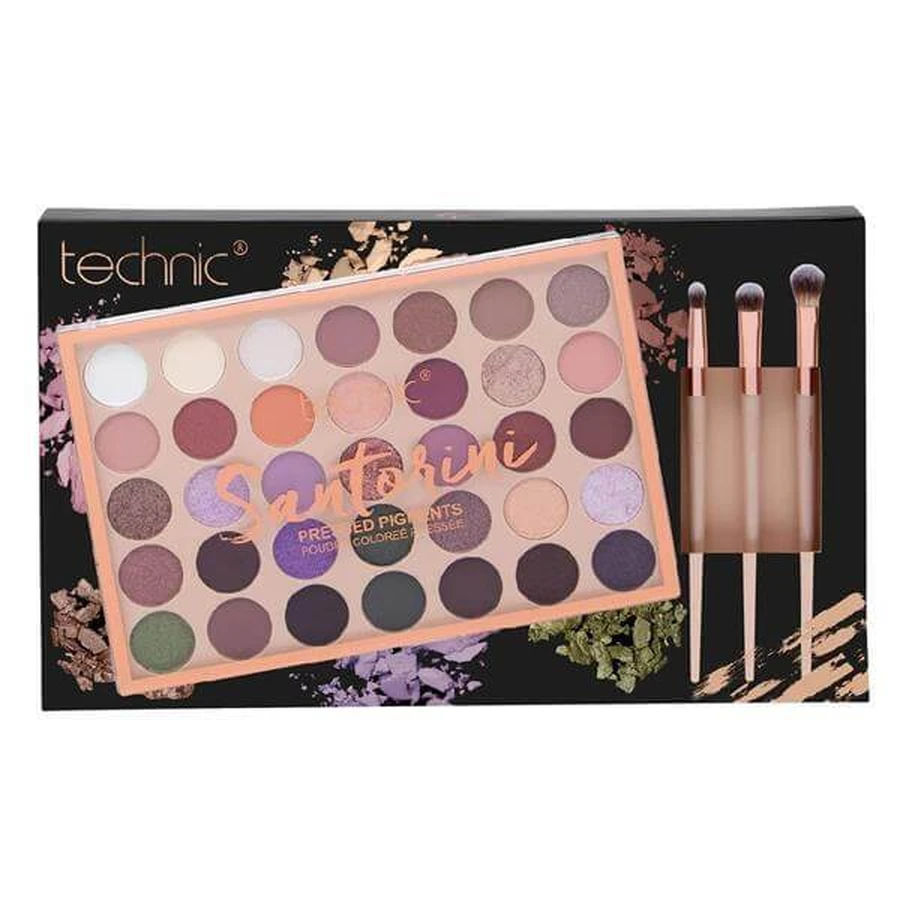 TECHNIC Santorini Palette & Brush Set Palette con 35 tonalità diverse e 3 pennelli
