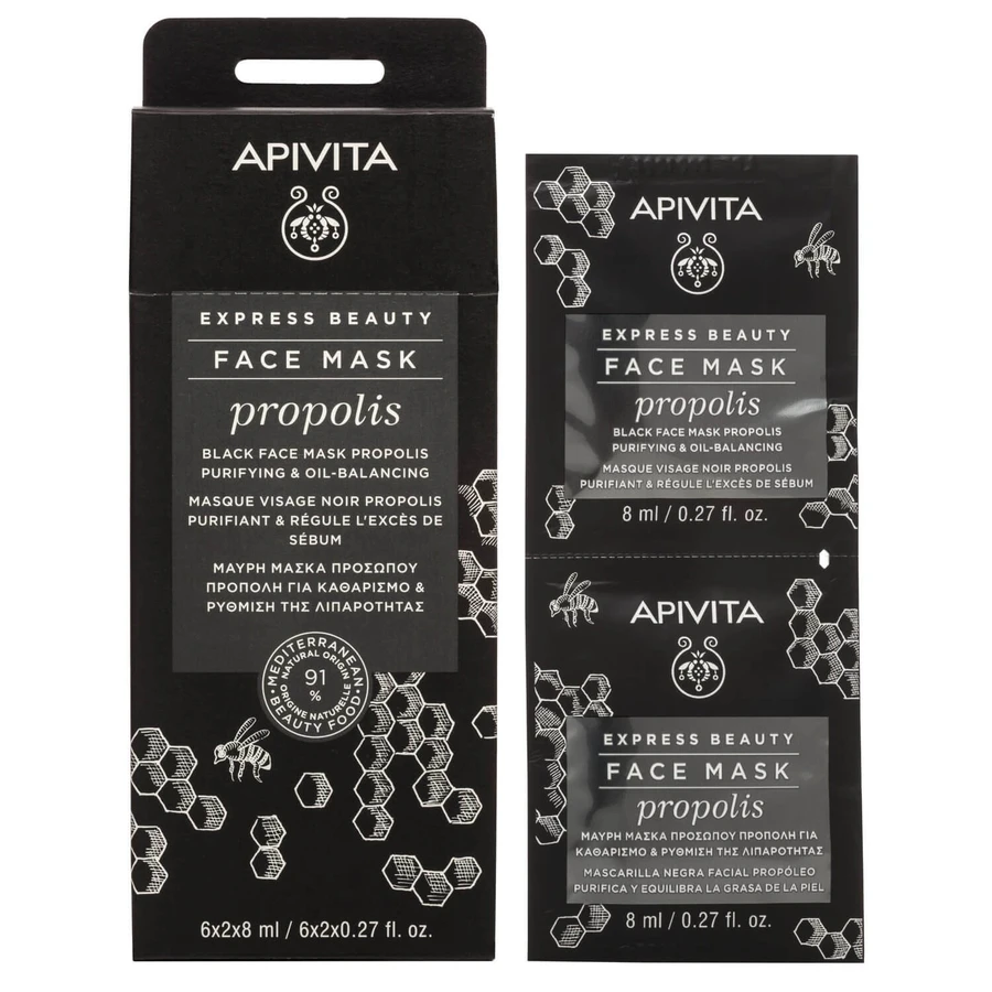 APIVITA Express Beauty Diepreinigend Masker voor de vette huid met Propolis 2x8ml