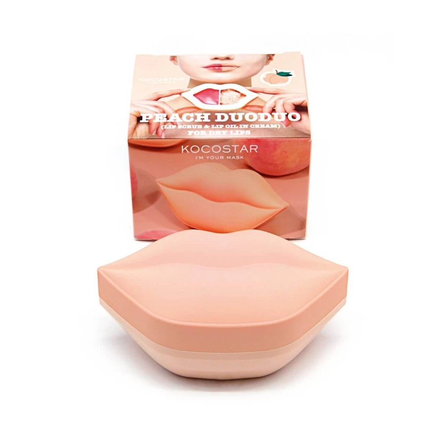 KOCOSTAR Peach DuoDuo, Scrub 23ml și Cremă 20ml pentru buze moi și hidratate