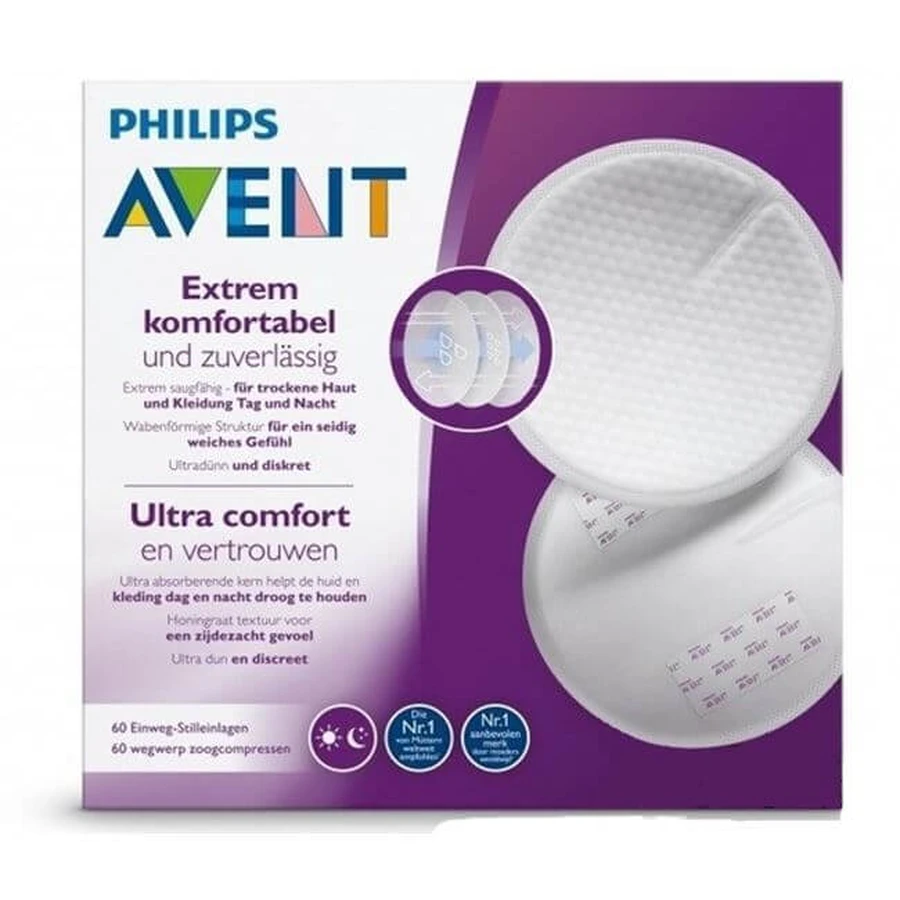 PHILIPS Avent Ultra Comfort And Confidence Borstkompressen Dag & Nacht Wegwerp borstkompressen x60