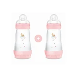 MAM Biberón de Plástico Easy Start Biberón de Silicona Anticólico 2+ Meses 2 Piezas 260ml