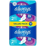 ALWAYS Ultra Pads Lang Plus Met Vleugels Maat 2, 18 stuks