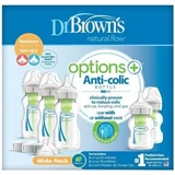 DR BROWN'S Set van 5 Plastic Flessen Opties tegen Koliek met Siliconen Speen Voor 0+ Maanden 2x150ml & 3x270ml WB 09600