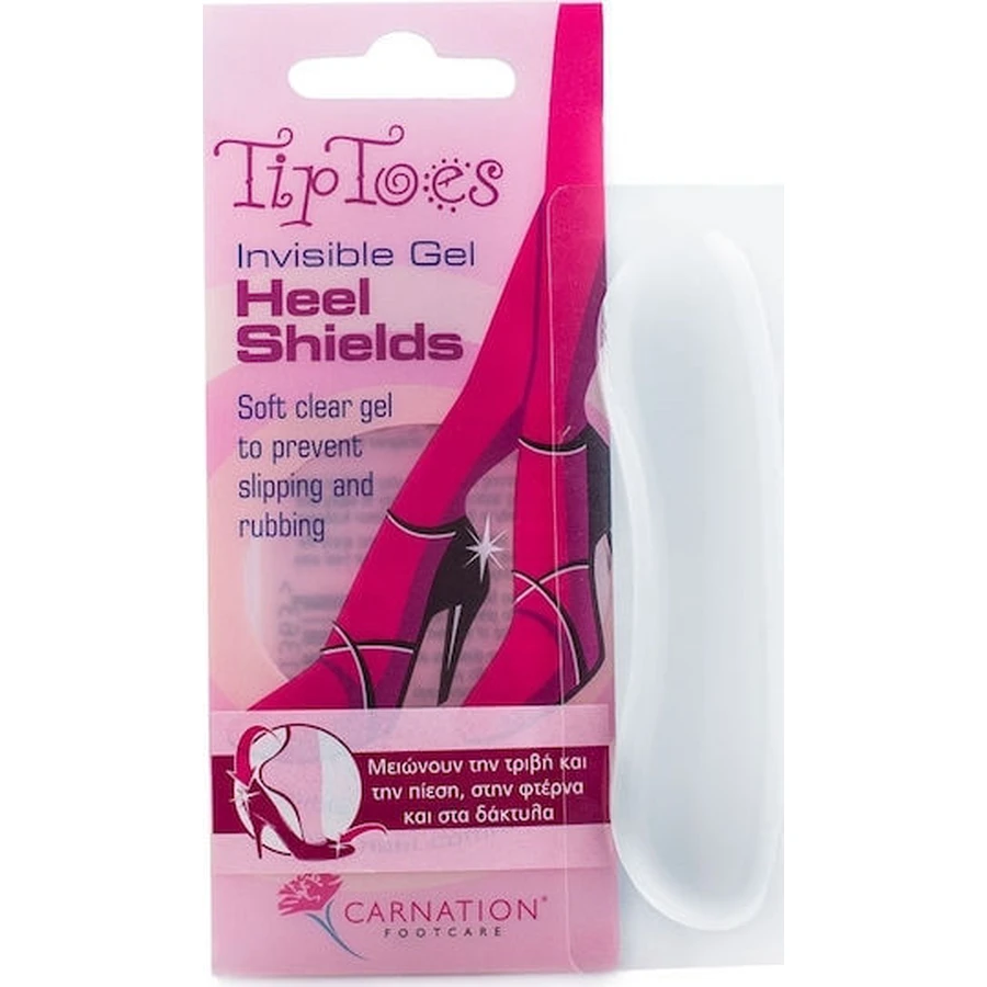 CARNATION Tip Toes Invisible Gel Heel Shields, gel transparent conçu pour réduire les frottements à l'intérieur de la chaussure 1 paire