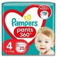 PAMPERS Broekjes 360° Babyluiers-Brakaki No4 Voor 9-15kg 25 Stuks