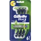 GILLETTE Blue 3 Plus Sensitive Disposable Body Shavers with 3 blades & Lubricating Tape For Sensitive Skin 6 pieces