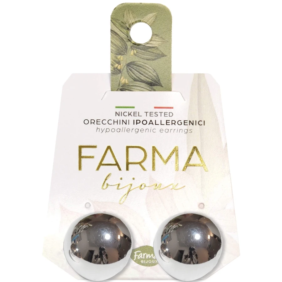 FARMA BIJOUX Hipoalergenic Cercei argint Buton rotund 18mm