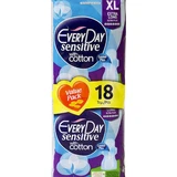 EVERYDAY Sensitive Ultra Plus with Cotton Extra Long (Value Pack) Sanitary Napkins with Protection Wings for Very Long Flow 18 Pieces