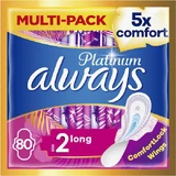 ALWAYS Platinum Lang Maandverband met Vleugels Maat 2 80 stuks