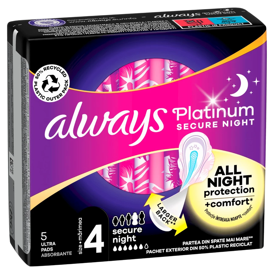 ALWAYS Platinum Secure Night (rozmiar 4) 5 serwetek: ceny i cechy