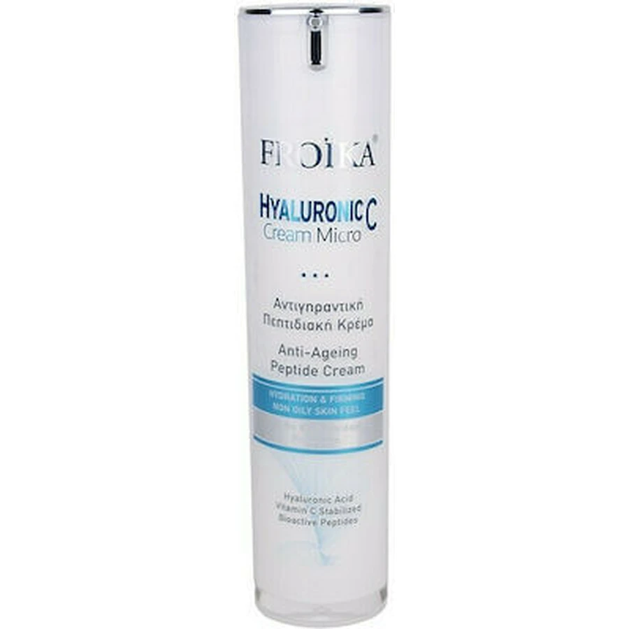FROIKA Hyaluronic C Micro Crema 24 horas Rostro y Cuello con Ácido Hialurónico y SPF10 Para Hidratación, Antienvejecimiento y Reafirmante 50ml
