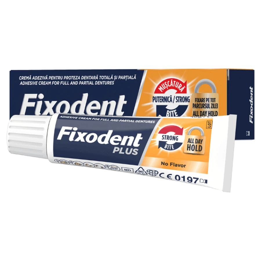 FIXODENT Plus Strong Bite Firming Cream For Permanent & Partial Dentures 40g