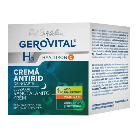 Gerovital H3 Hyaluron C Anti-Wrinkle Night Cream, 50 ml, Farmec
