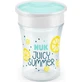 NUK Fruit Magische Beker Leerbeker Met Rand & Deksel Met Druivenvruchtendeksel, Voor 8+ Maanden 230ml 10.255.593 - Geel